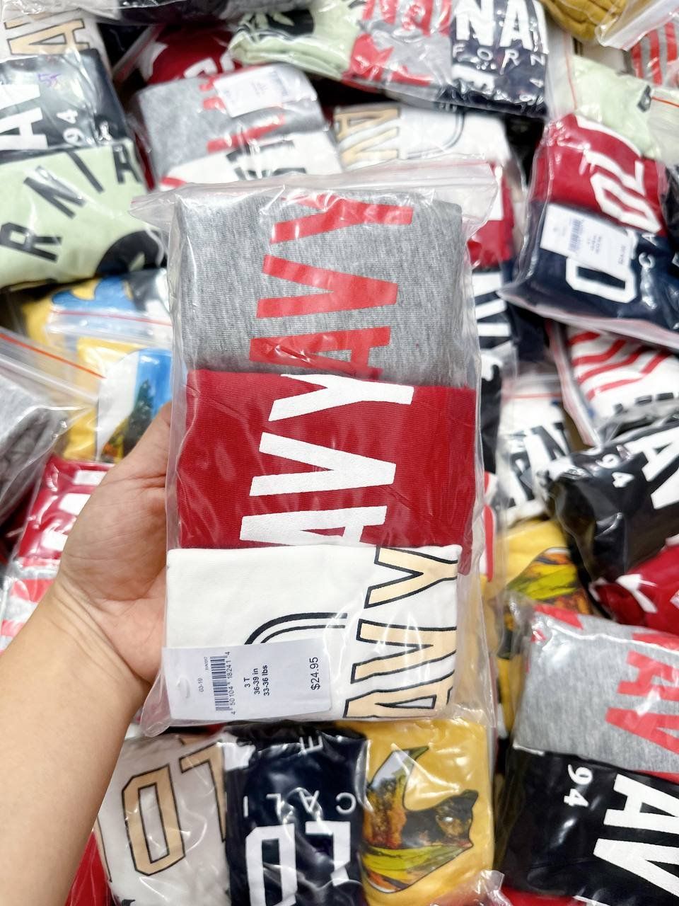 9-20kg Set 3 áo thun bé trai xuất khẩu ON tay ngắn - S3A16