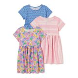  [4-7kg 10-11kg 12-13kg 17-19kg] Set 2 Đầm Thun Cotton Tay Ngắn Bé Gái - Combo màu ngẫu nhiên 