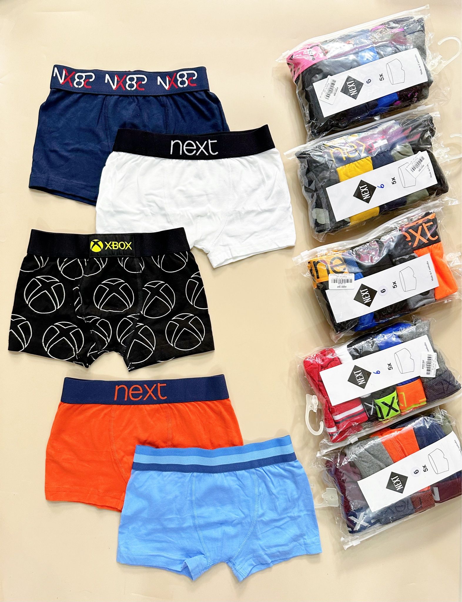 12-30kg 3T-10T Set 5 quần boxer bé trai- S5Q01