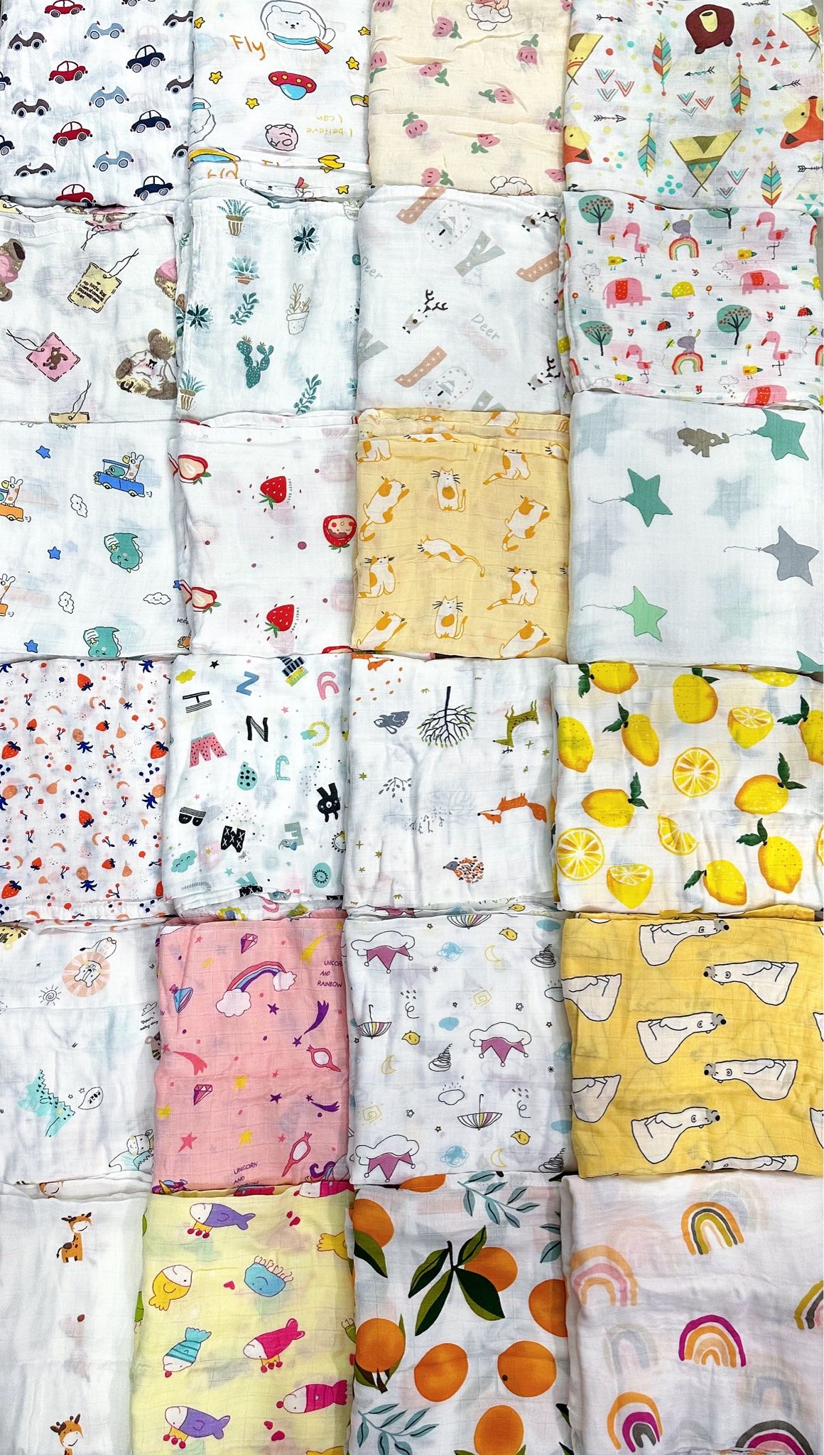Khăn sợi tre muslin mềm mịn cho bé- Trắng xe hơi K2
