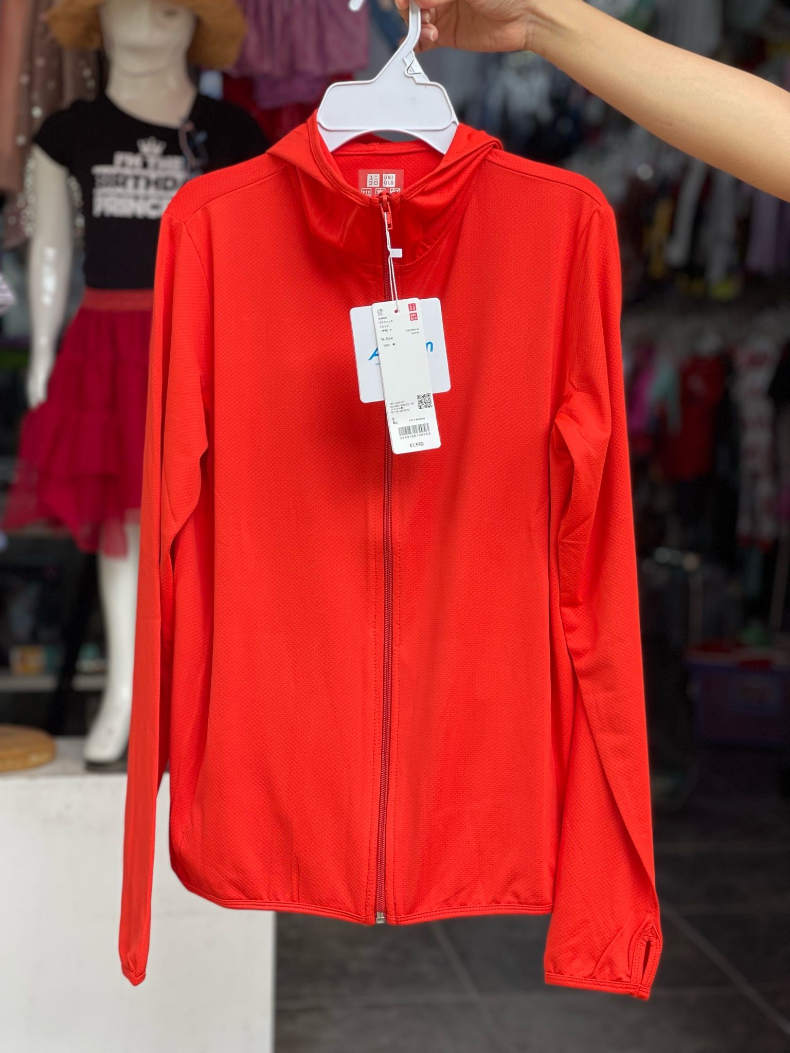 L-XL-XXL Áo khoác chống nắng người lớn cho nữ Uni- Đỏ cam ACN