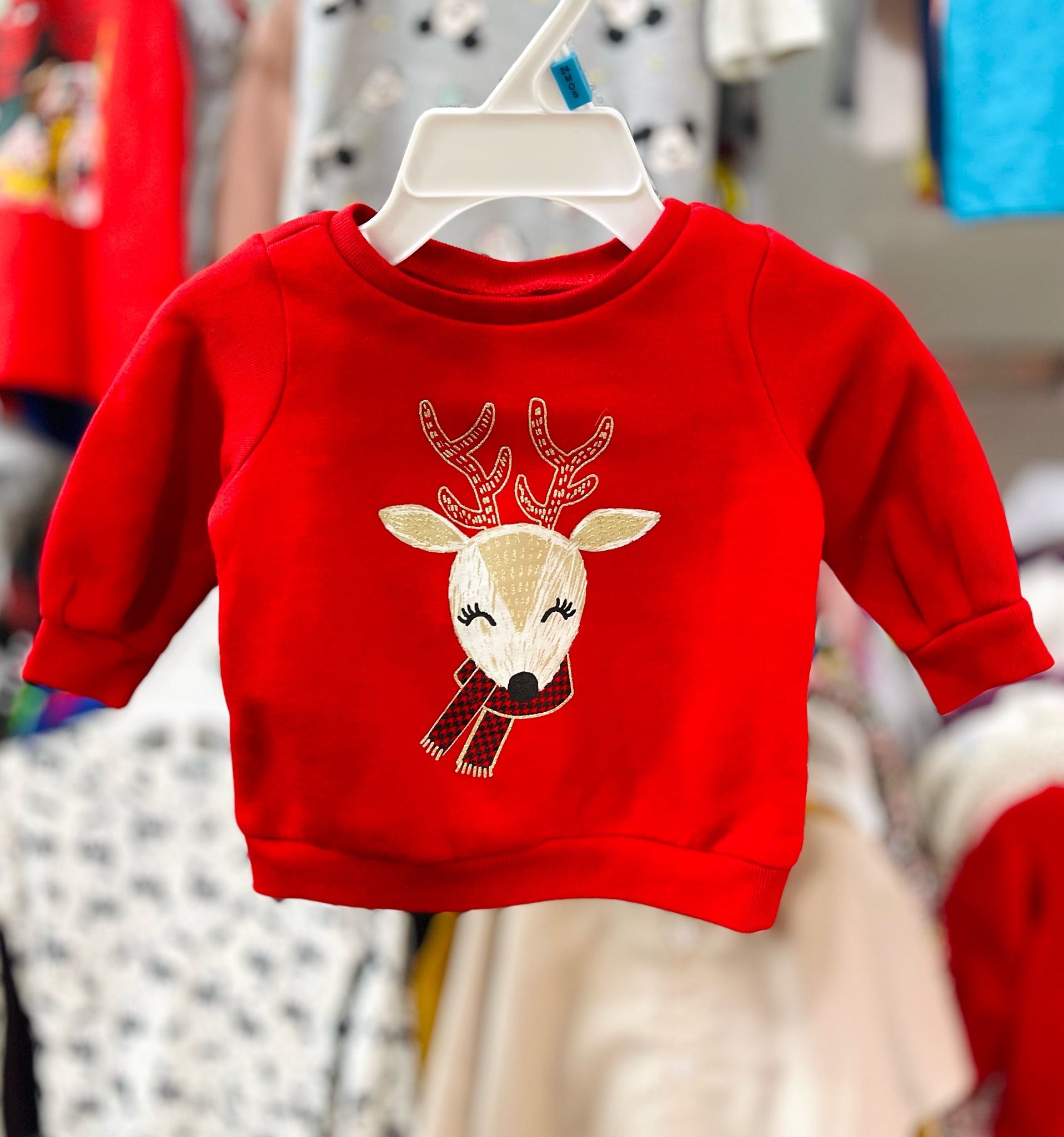 3M-2T Áo Sweater da cá cho bé gái- Đỏ nai A111