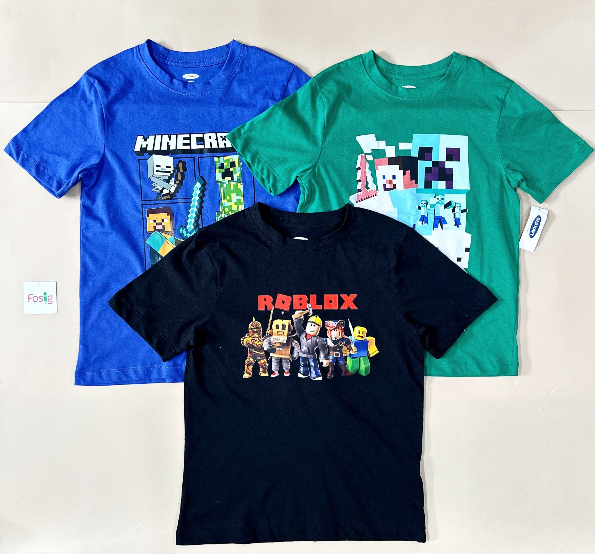 25-30kg; 35-45kg XS-2XL Set 3 áo ROBLOX, áo minecraft tay ngắn xịn. Tự tin, Cực ngầu- S3A17