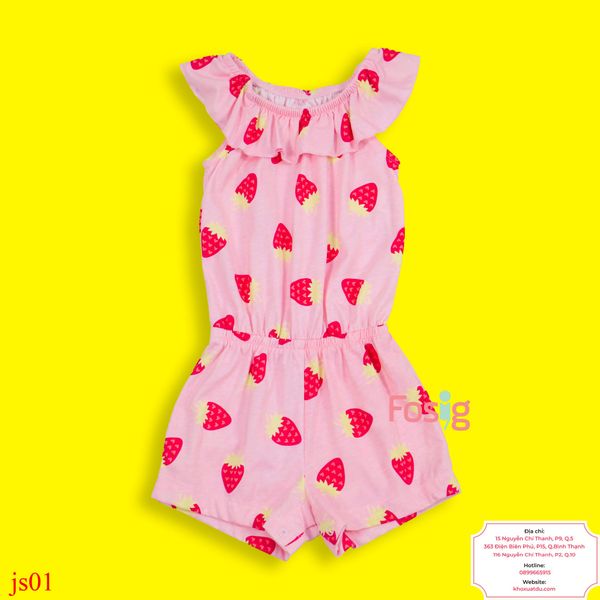  [8-11kg, 14-16kg] Jumpsuit Bé Gái PL- Hồng Dâu Đỏ 