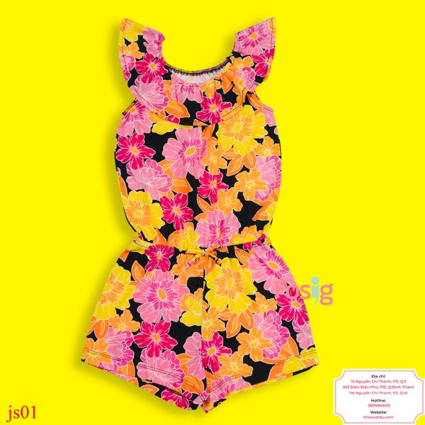  [9-12kg, 17-19kg] Jumpsuit Bé Gái PL - Hoa Hồng Vàng 