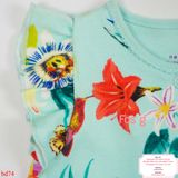  [3m; 2-3T] Romper Đùi Bé Gái Nxt - Xanh Hoa Bướm 