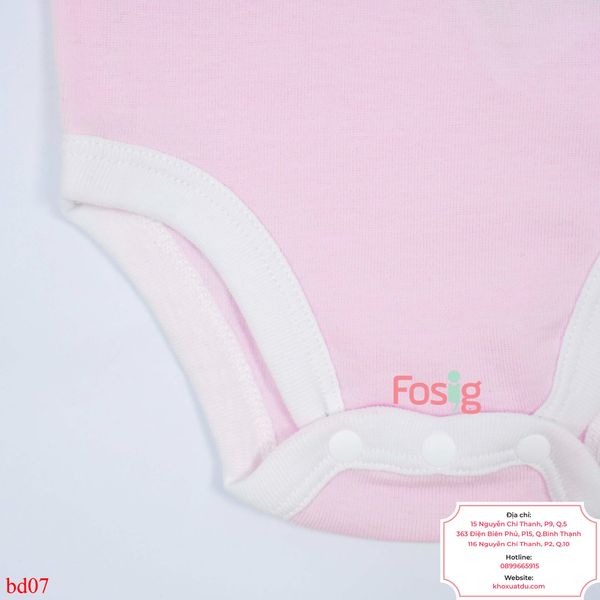  [9-12m] Bodysuit Tay Ngắn Bé Gái NK - Hồng Cổ Trắng NK 