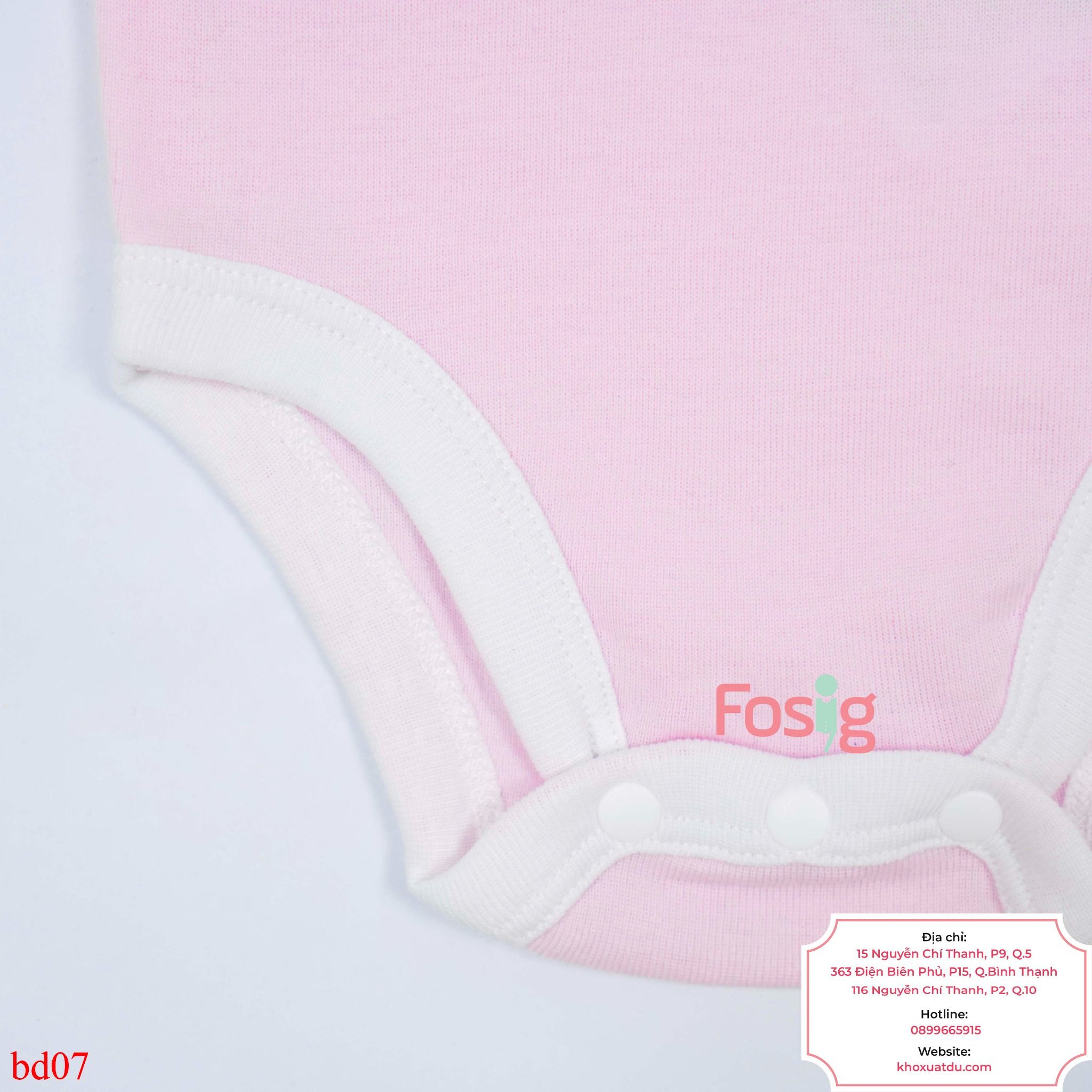  [9-12m] Bodysuit Tay Ngắn Bé Gái NK - Hồng Cổ Trắng NK 