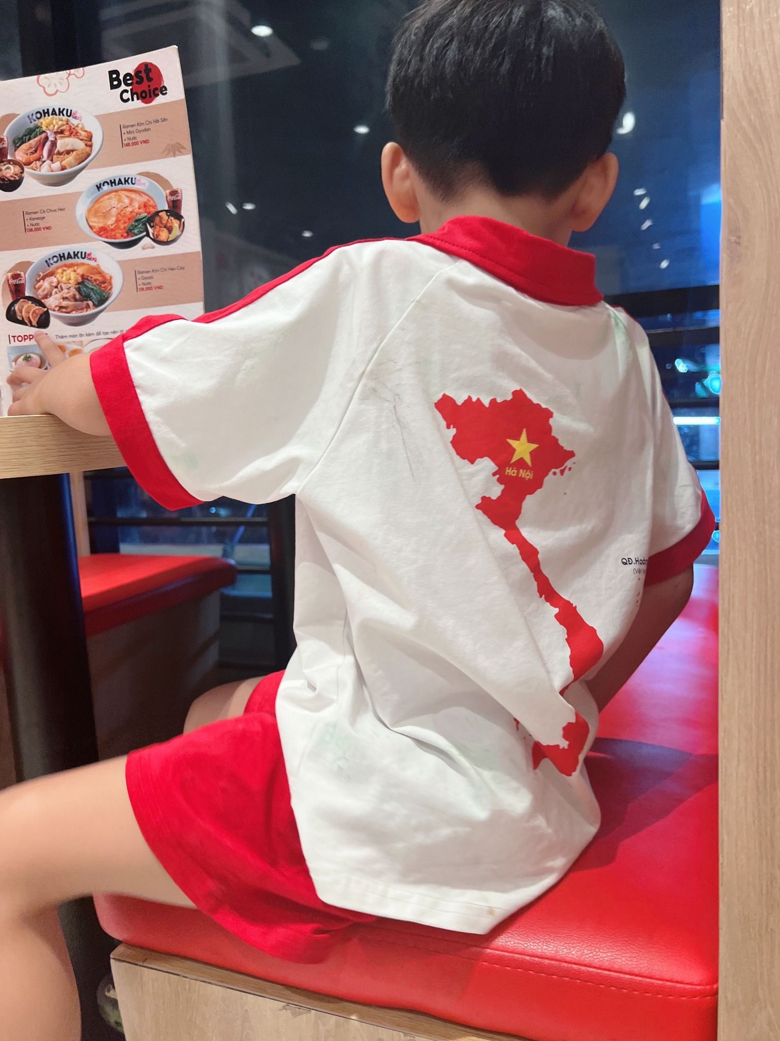 10-24kg Set đồ bộ thun cổ trụ cờ đỏ sao vàng cho bé trai bé gái