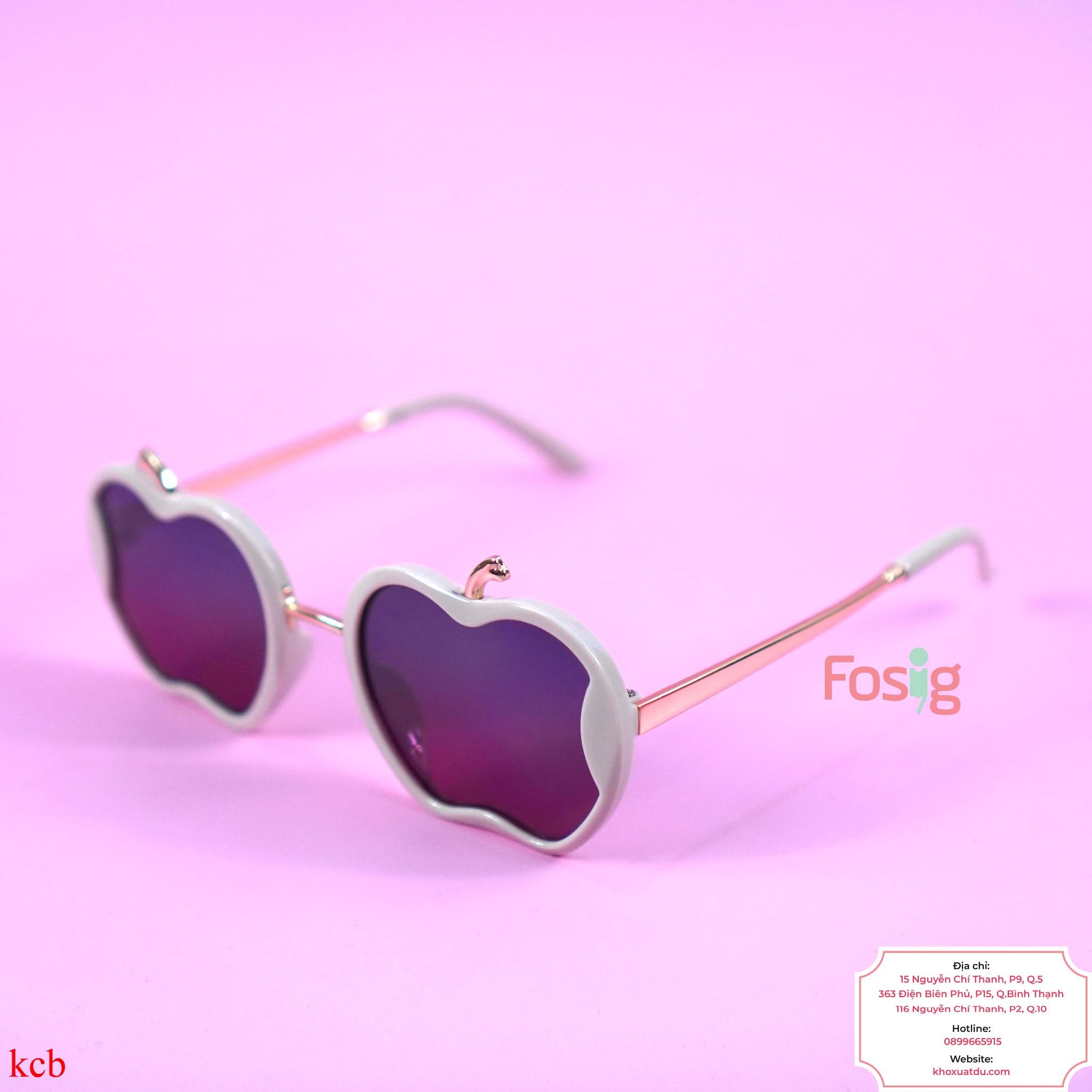 Mắt Kính Cho Bé Gái Unisex - Táo Hồng Đen