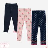  [19-27kg] Set 3 Quần Legging Bé Gái Cter260 - Combo màu ngẫu nhiên 