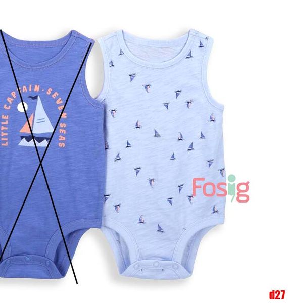  3m - 9m Bodysuit Tay Ngắn Bé Trai Cter - Xanh Thuyền Nhỏ 