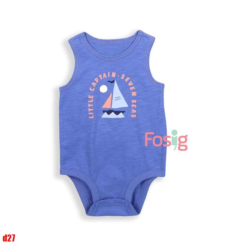  3m - 6m Bodysuit 3 lỗ Bé Trai Cter - Xanh Dương Thuyền 