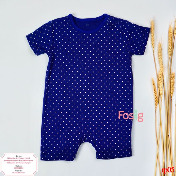 Romper Đùi Bé Gái 90 - Navy Chấm Trắng