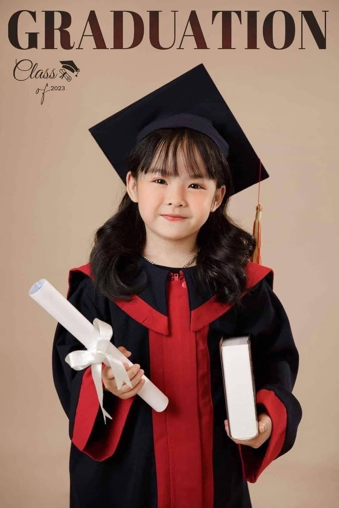 Set tốt nghiệp mầm non đáng yêu- gồm áo, nón, bằng