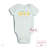  [0-3M ; 6-12M] Bodysuit Tay Ngắn Bé Trai ON - Xám Trăng Sao 