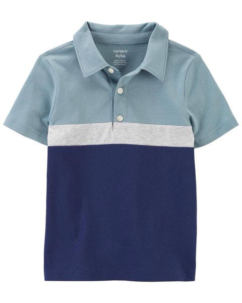  24m-5T Áo thun bé trai Polo vải thun - dáng style cho bé trai- Navy xám xanh ATC01 