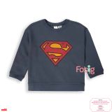  [16-17kg] Áo Nỉ Tay Dài Bé Trai - Đen Super Man 