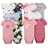  [0-3M 4-5.5kg] Combo 10 Bodysuit Tay Ngắn Bé Gái Cter - Hàng tuyển chọn Màu ngẫu nhiên 