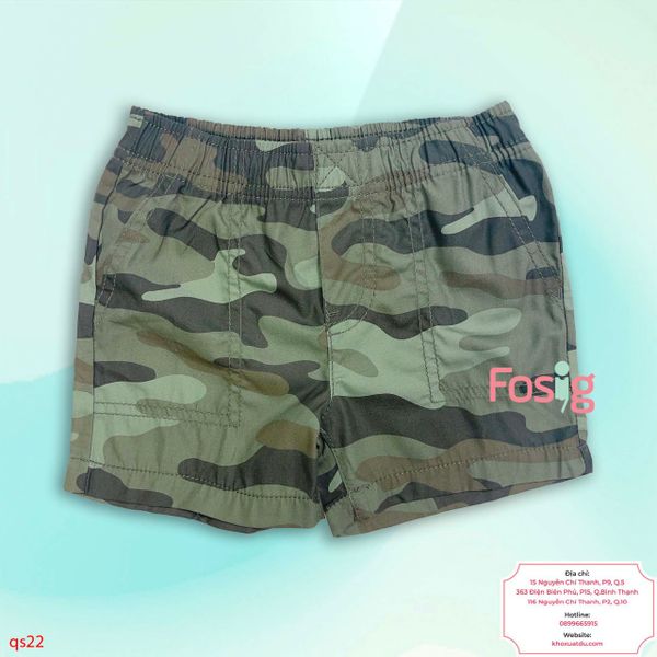  [10-17kg] Quần Short Kaki Bé Trai Cter. - Xanh Rêu Camo 