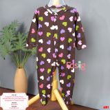  [3-6m] Sleepsuit Có Vớ Bé Trai - Nâu Tim Màu 