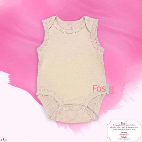  [0-3m] Bodysuit Tay Ngắn Bé Trai - Nâu Nhạt 3L 