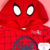  [16-17kg ; 20-22kg] Áo Khoác Nỉ Hoodie Bé Trai Marvel - Đỏ Caro Nhện 