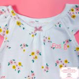  [0-6M ; 18M] Bodysuit Cánh Tiên Bé Gái Cter50 - Trắng Hoa Hồng Nhỏ 