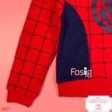  [16-17kg ; 20-22kg] Áo Khoác Nỉ Hoodie Bé Trai Marvel - Đỏ Caro Nhện 