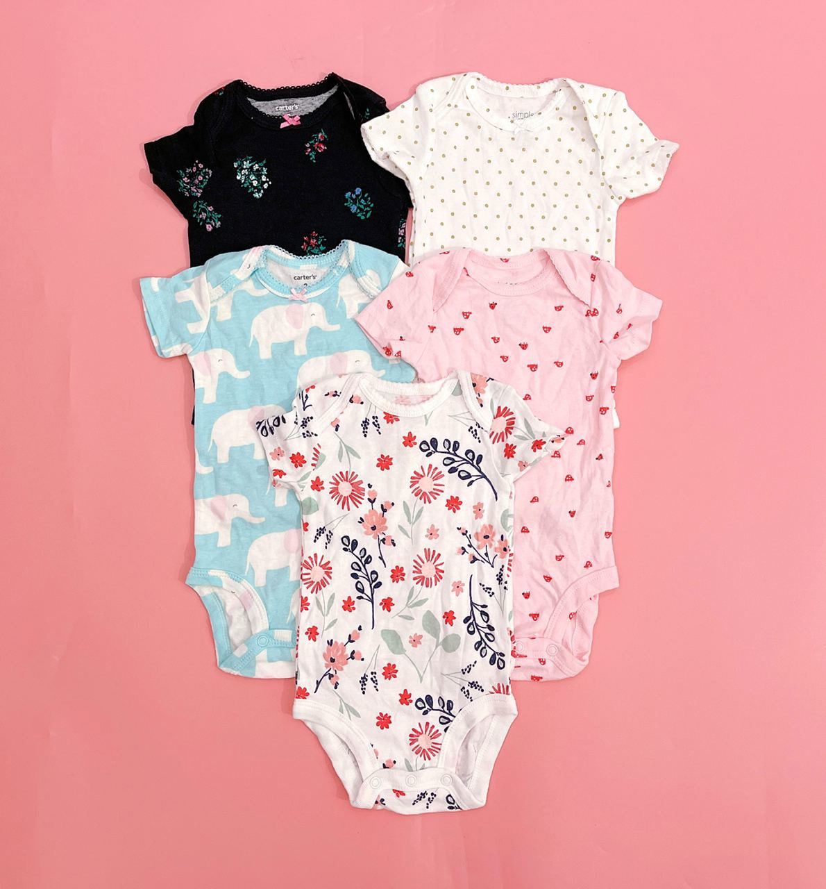  [0-24m] Bodysuit Lẻ Tay Ngắn Bé Gái Cter - Hàng tuyển chọn 