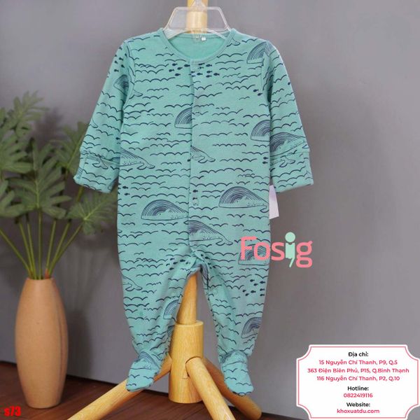  [nb-6m] Sleepsuit Next Baby Bé Trai - Xanh Cá Voi 