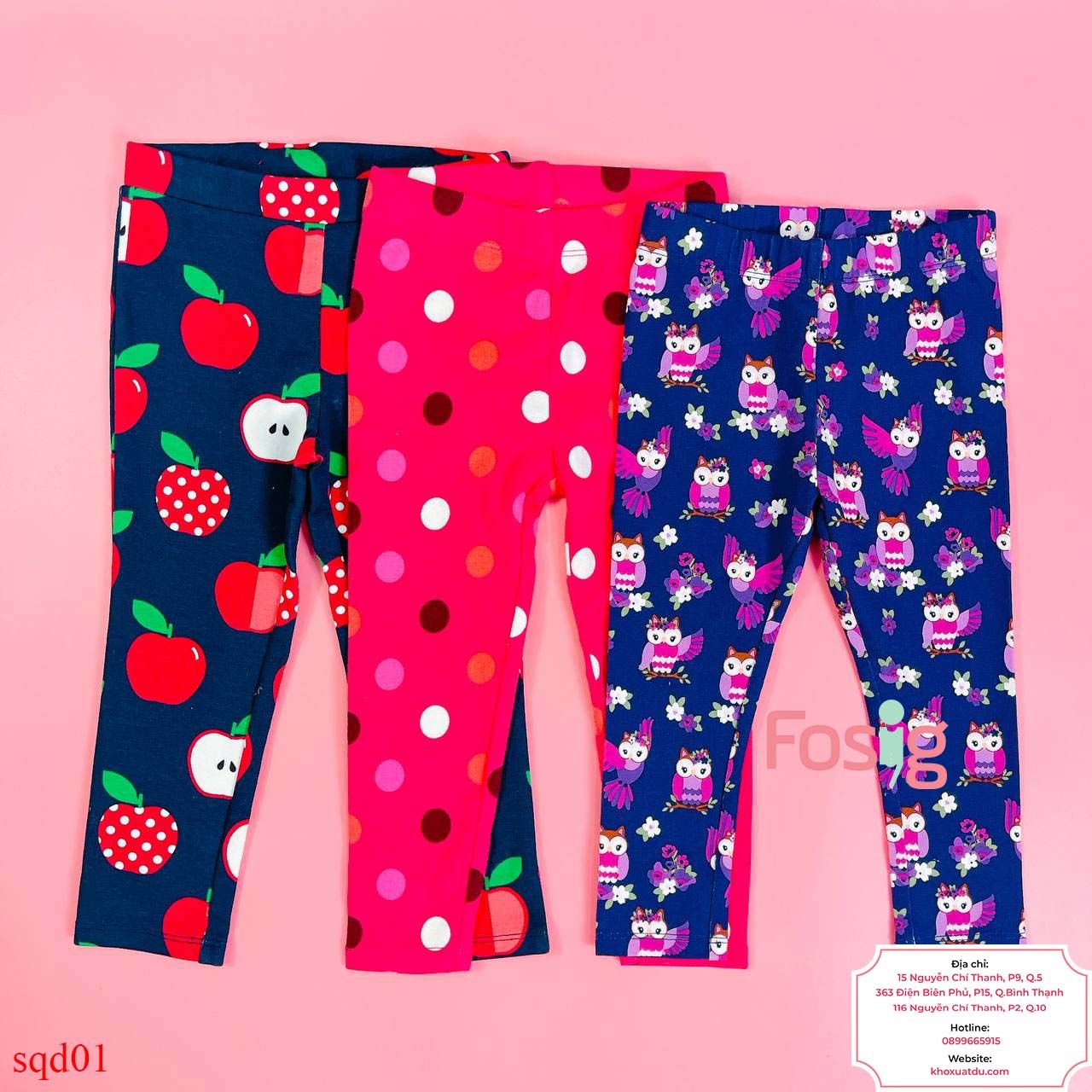  [10-37kg] Set 3 quần Legging GB Bé Gái - Combo màu ngẫu nhiên 