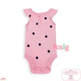  [0-3M ; 18M] Bodysuit Cánh Tiên Bé Gái Cter50 - Hồng Chấm Đen 