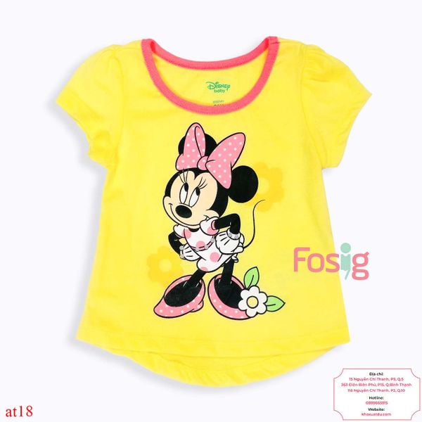  [11-12kg] Áo Thun Tay Ngắn Bé Gái DN - Vàng Đậm Minnie 