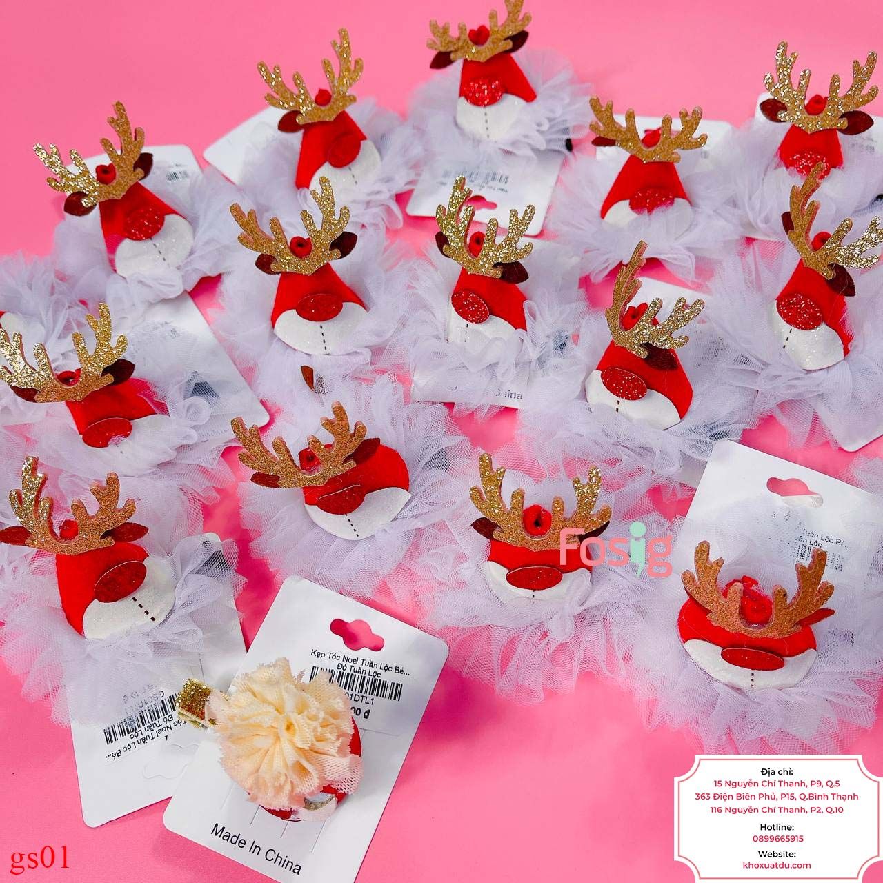 Kẹp Tóc Noel Tuần Lộc Bé Gái - Đỏ Tuần Lộc