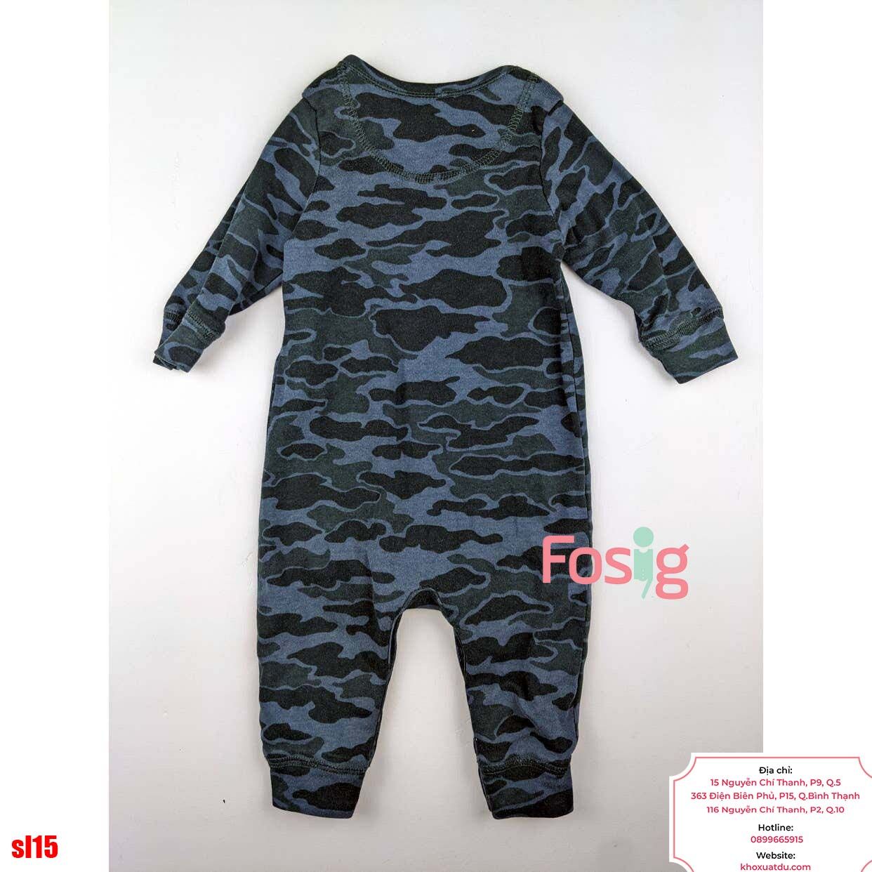  [0-6m] Sleepsuit Cúc Bấm Không Vớ Bé Trai GP - Rằn Ri Little 