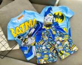  [7-17kg] Set Đồ Bộ Ngắn Thun Lạnh Bé Trai - Xanh Batman 