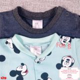  [5-6kg; 15-16kg] Set 2 Romper Body Đùi Cho Bé Trai HM - Xanh Đen Mickey 