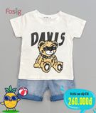  [13-14kg ; 18-19kg] Set Đồ Bộ Đùi Bé Trai - Trắng Davis 