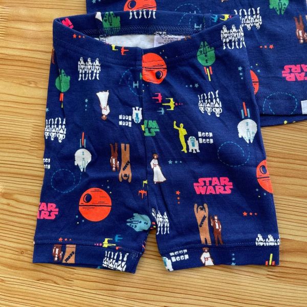  [12m-18m] Set Đồ Bộ Đùi Bé Trai Baby GP - Navy Star Wars 