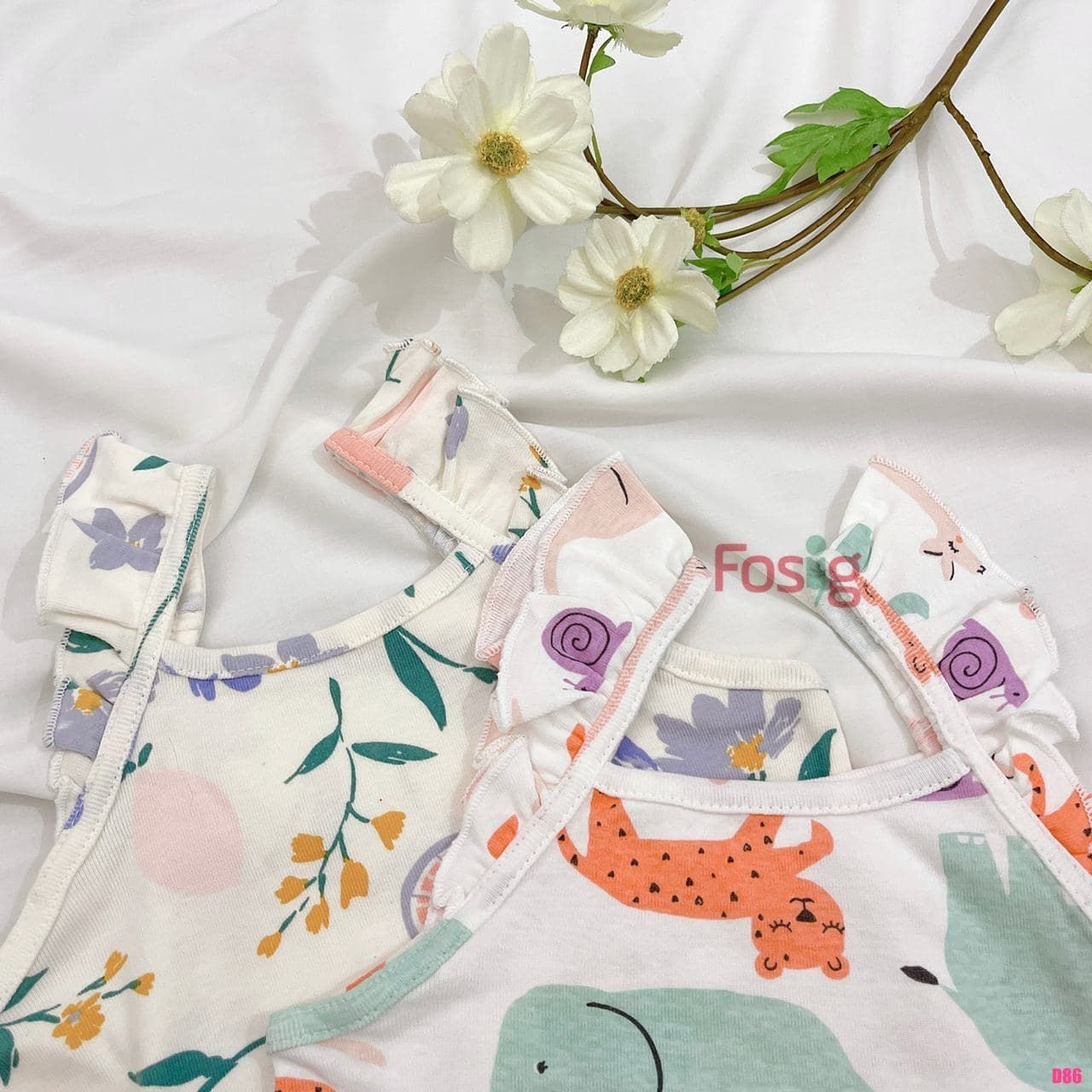 Set Đồ Bộ Đùi Cánh Tiên Bé Gái MS - Hoa Vàng Cam