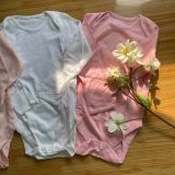  [9-10kg] Set 3 Bodysuit Tay Dài Bé Gái - Hồng Trắng 