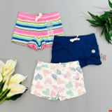  [3m-18m; 4-5T] Set 3 Quần Short Da Cá Bé Gái Cter - Combo ngẫu nhiên 