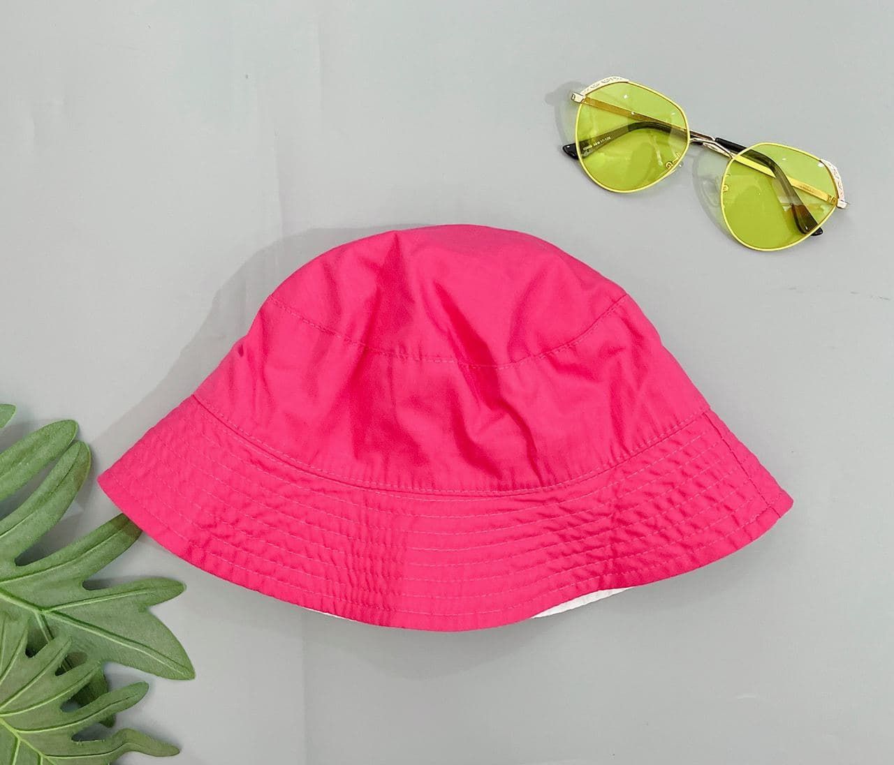Nón Vành Tròn Chống Nắng Bé Gái - Hồng Đậm