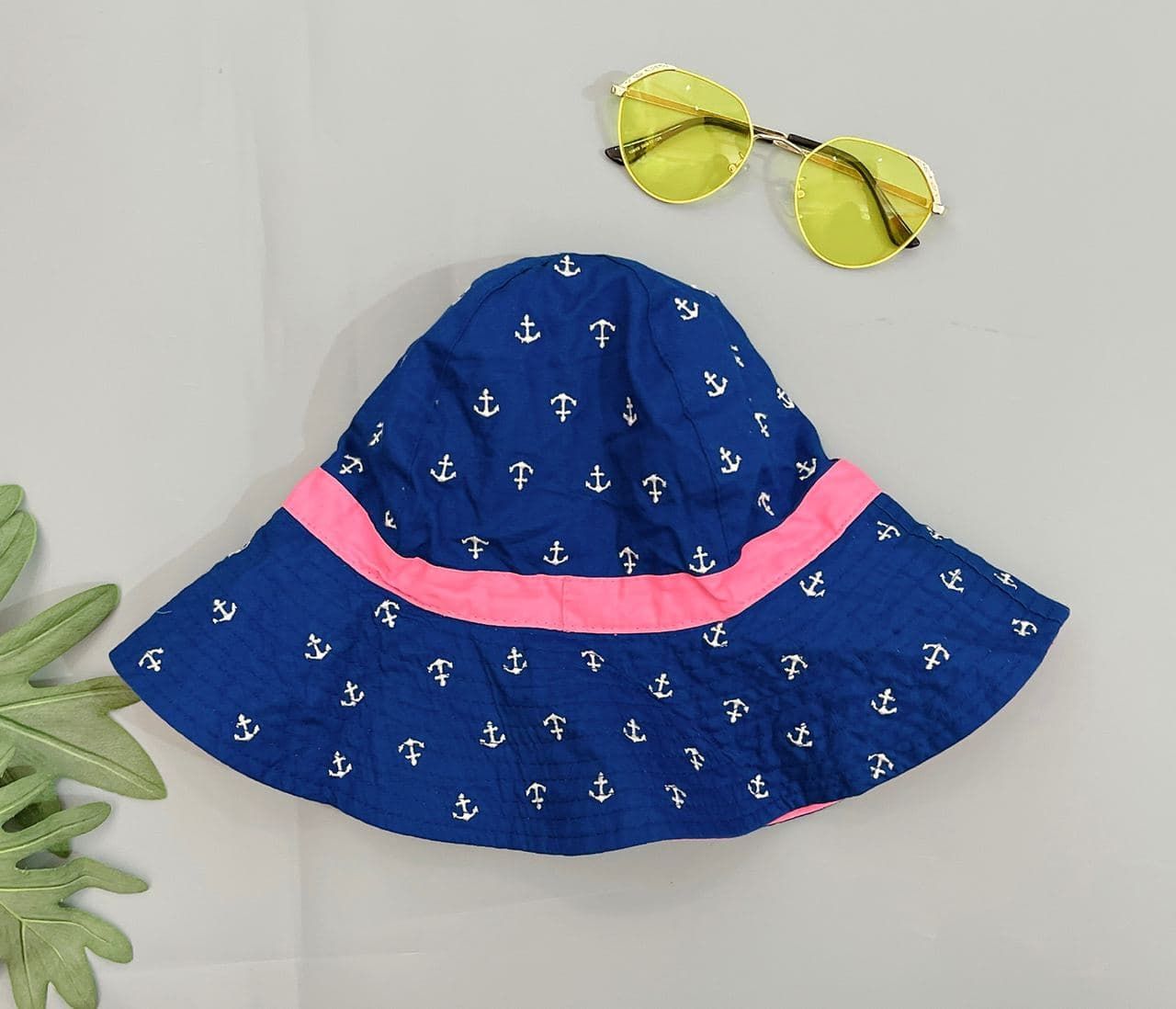 Nón Vành Tròn Chống Nắng Bé Gái - Navy Mỏ Neo