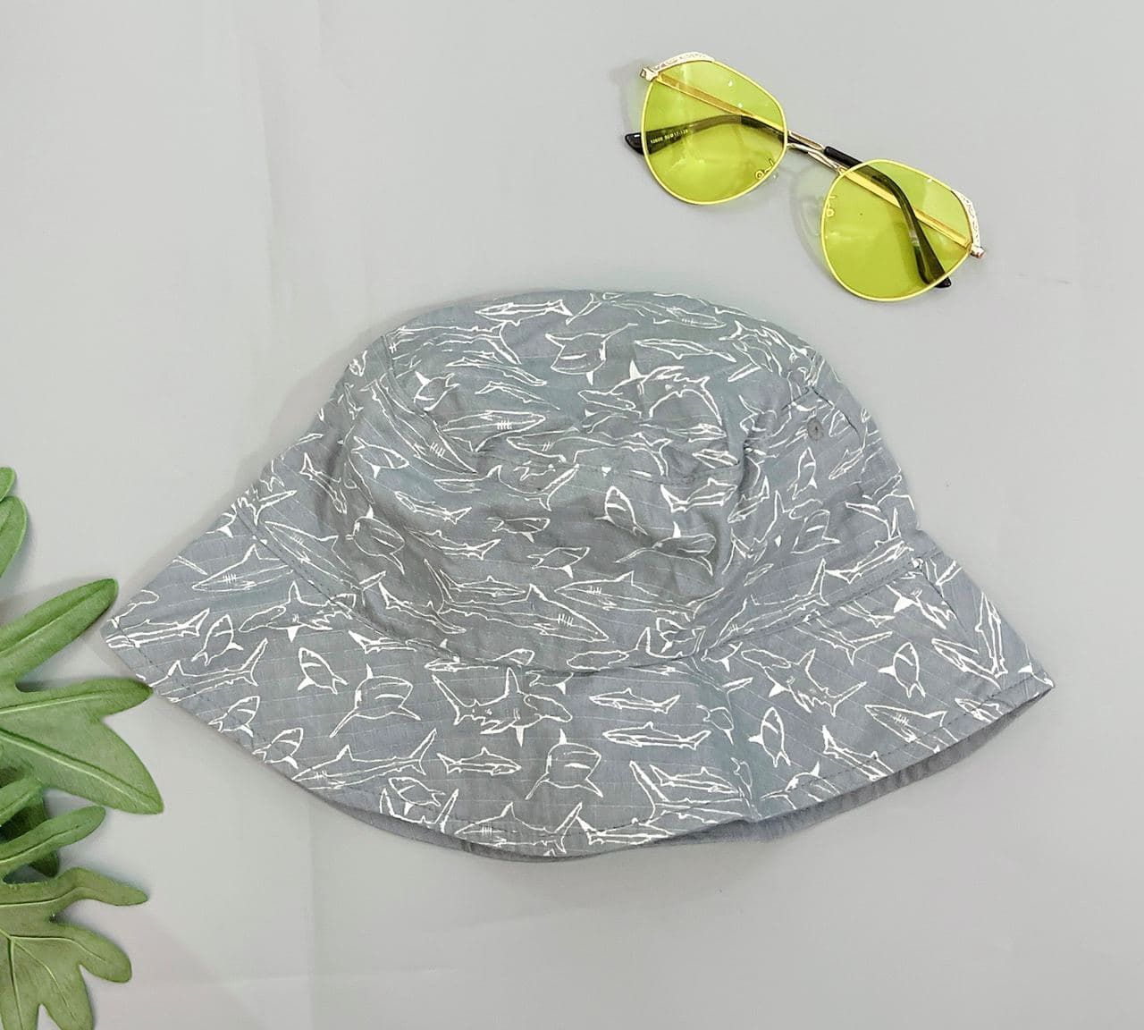 Nón Vành Tròn Chống Nắng Bé Trai - Xám Cá Mập