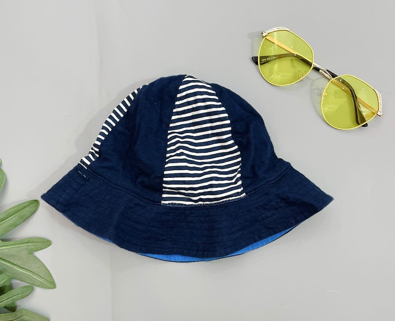Nón Vành Tròn Chống Nắng Bé Trai - Navy Sọc Trắng