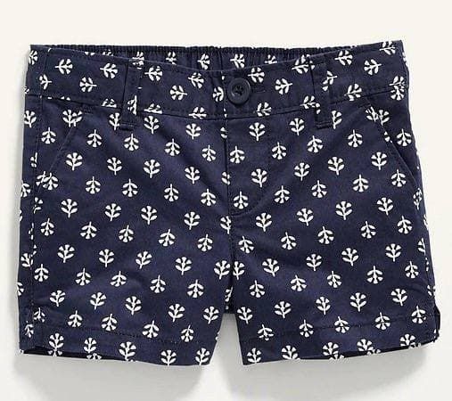  [13-14kg] Quần Short Kaki Bé Gái ON - Navy Lá Trắng 