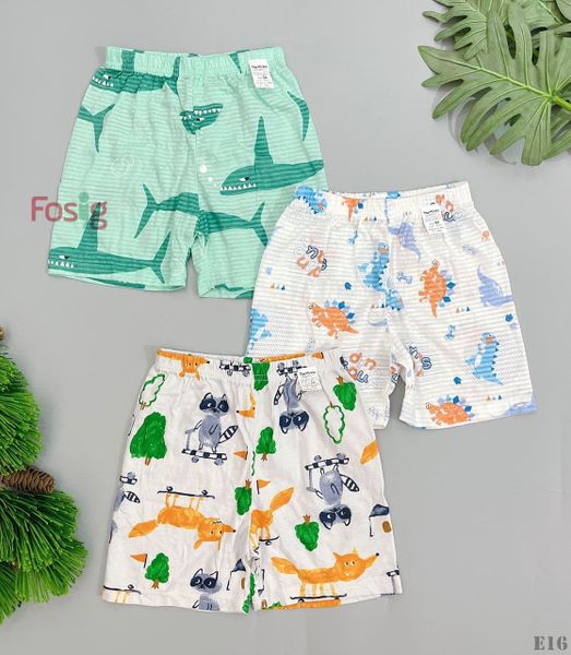  [13-14kg] Set 3 Quần Short Cotton Xuất Hàn Bé Trai ngẫu nhiên - Random 