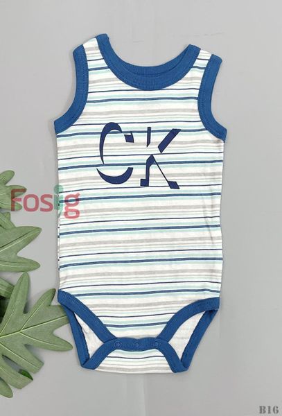  [0-3m] Bodysuit 3 Lỗ Bé Trai CK - Sọc Xanh CK 